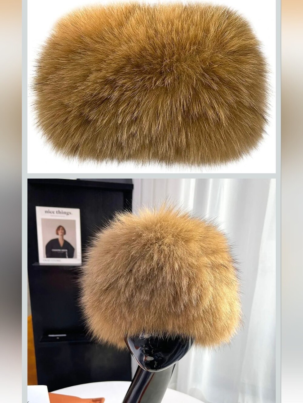 Fur Headband For Women Earwarmers Fluffy Headwear Knitted Scarf Warm Ear muff